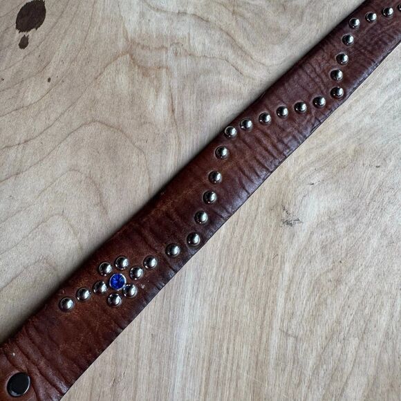 Vintage 1940s Style Custom Handmade Studded Leather Biker Western Belt Size 32